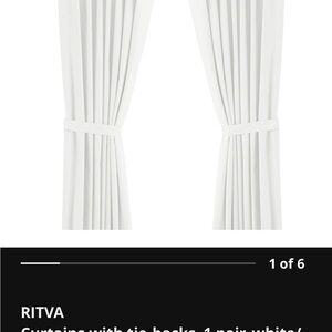 IKEA White Curtains (no tie backs)